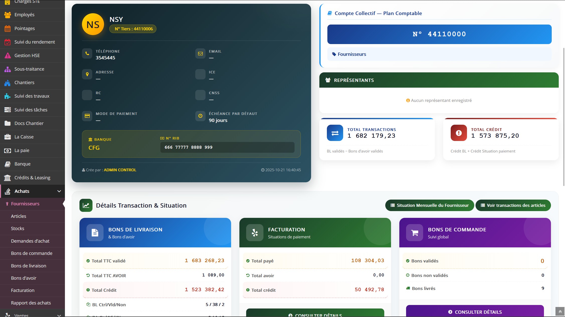Achats & fournisseurs — MAB ERP