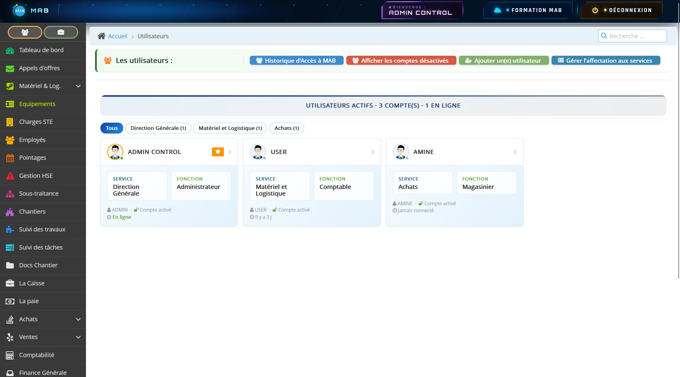 Gestion utilisateurs — MAB ERP